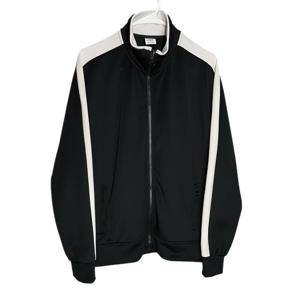 Zara Men’s Full Zip Warm Up Sweater Jacket Size Large- Read